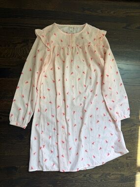 GAP Girls Light Pink Floral Long Sleeve Nightgown